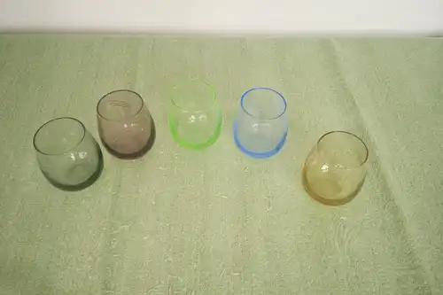 Schnapsgläser schnapsglas ähre diverse farben 5er set glas garviert 60er jahre