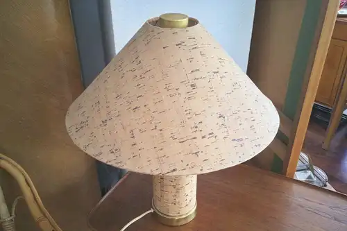 Vintage tischlampe mit kork druck lampe in pilz form pilzlampe  60er Jahre
