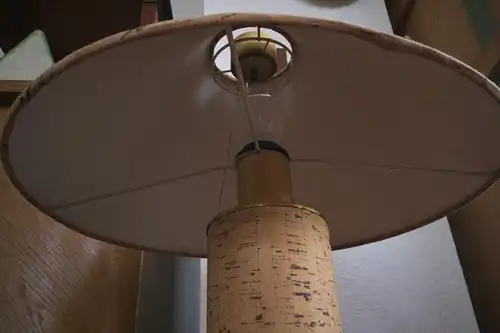 Vintage tischlampe mit kork druck lampe in pilz form pilzlampe  60er Jahre