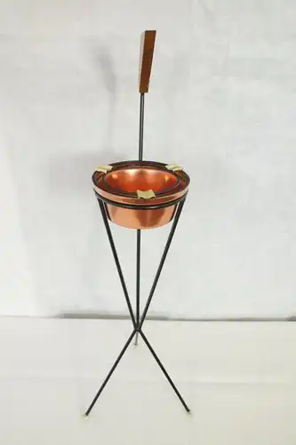 String standascher aschenbecher ash tray mit kupfer vintage 50er 60er jahre