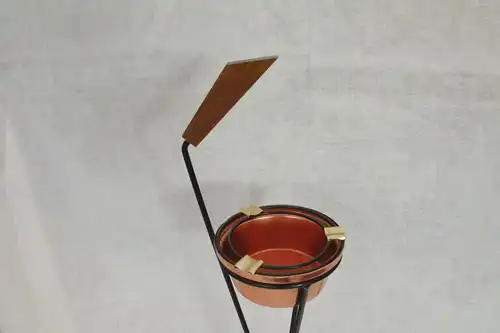 String standascher aschenbecher ash tray mit kupfer vintage 50er 60er jahre
