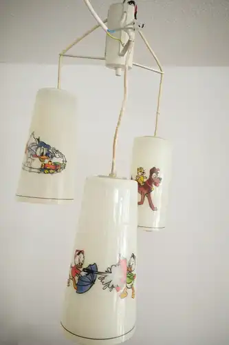 Kinderzimmer lampe handbemalt ? w. disney motive hängelampe 3 gläser 50er jahre