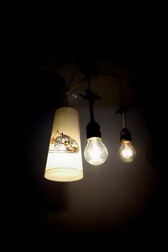 Kinderzimmer lampe handbemalt ? w. disney motive hängelampe 3 gläser 50er jahre