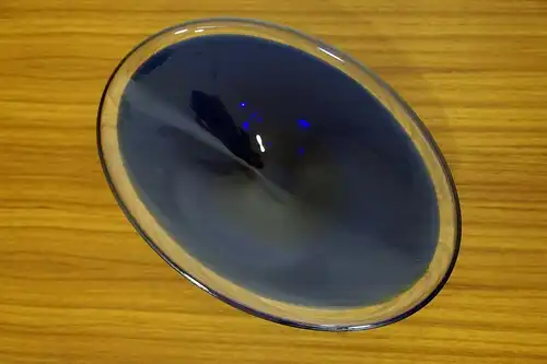 Blaue murano glas schale oval vintage glasschale anbietschale dekoschale 60er