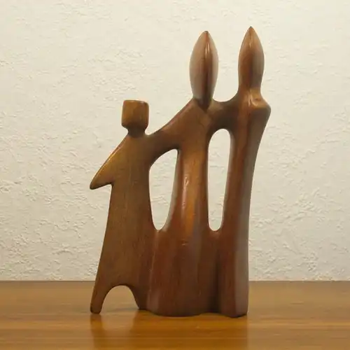 Teak figurengruppe teakholz skulptur danish design l desire dominica 60er 70er