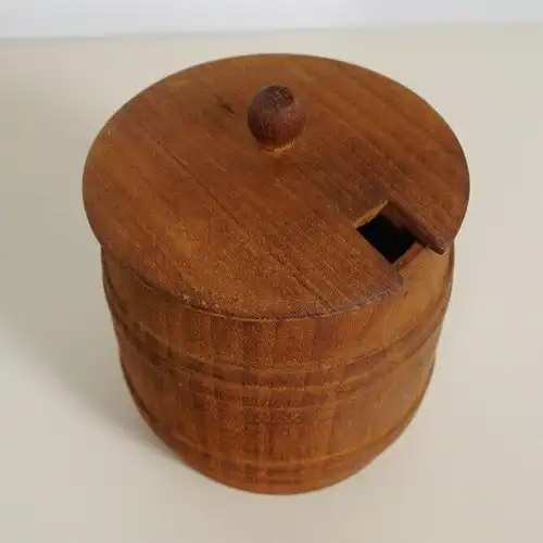 Teak fässchen faß mit glas senf honig marmelade wohl dänemark midcentury 60er