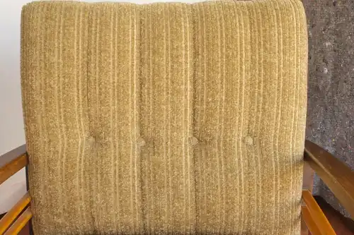 Vintage sessel easychair clubsessel holzarmlehnen heller stoff 50er jahre #1 kein sofa