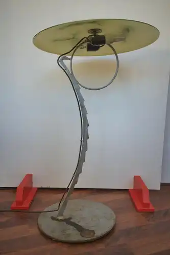 Einzelstück bodenlampe aus stahl unbek künstler tellerlampe 50er jahre stil