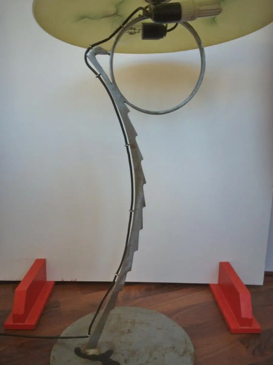Einzelstück bodenlampe aus stahl unbek künstler tellerlampe 50er jahre stil 3