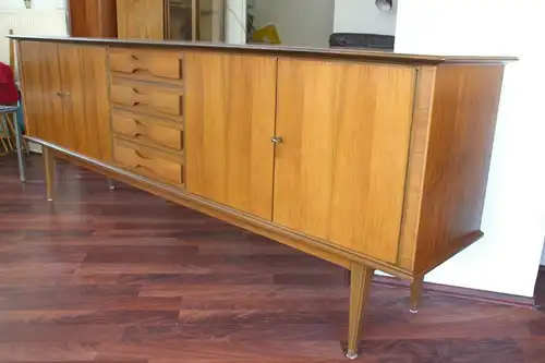 Mid century XL sideboard anrichte nussbaum top design schubladen 50er jahre