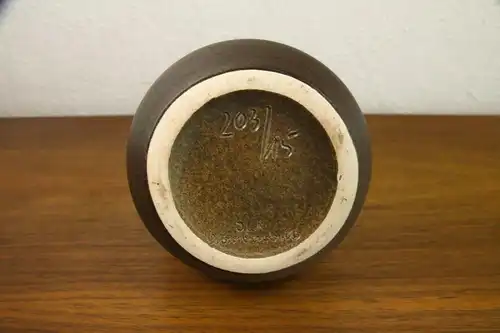 Midcentury keramikvase vase braune keramik 203/15 handarbeit JLK danish 60er