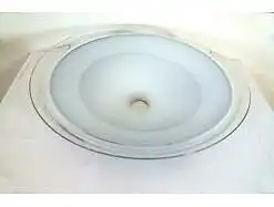 Lampenschirm Murano Glas Ø 60 cm für Hängelampe Schwarz klar innen Weiss 60er