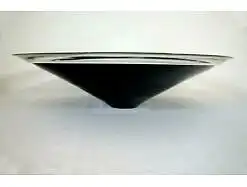 Lampenschirm Murano Glas Ø 60 cm für Hängelampe Schwarz klar innen Weiss 60er