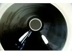 Lampenschirm Murano Glas Ø 60 cm für Hängelampe Schwarz klar innen Weiss 60er