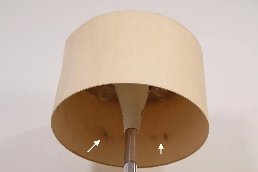 Mid Century Chrom Stehlampe von STAFF Leuchten orig. Schirm Ø 60 cm 60er Jahre 1