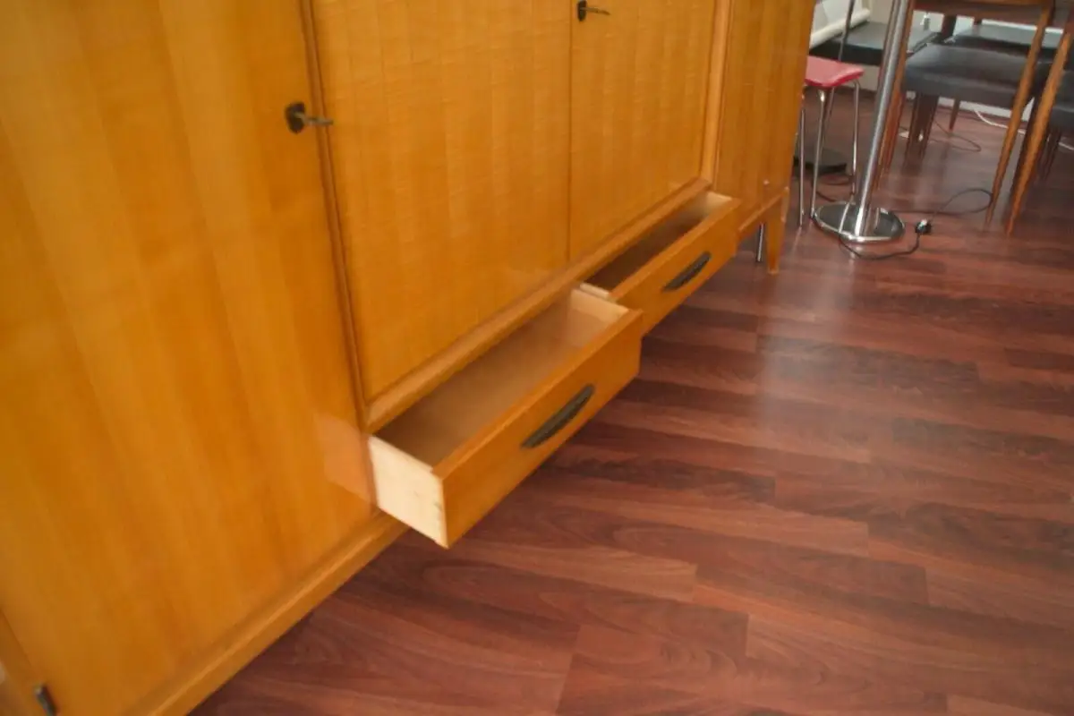 Vintage Kirschbaum Schrank Highboard Stil von Walter Knoll Bar Fach 50er Jahre 7