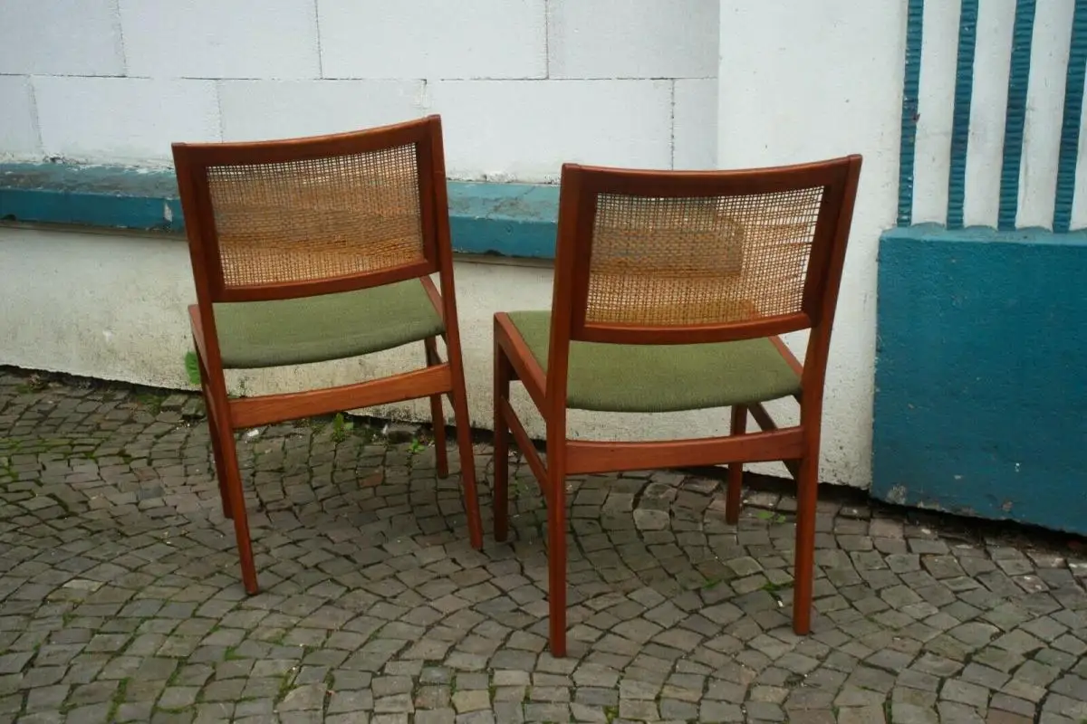 Teak Esszimmer Stuhl mit Geflecht aus Schweden Midcentury 60er Jahre | 2 Stück 2