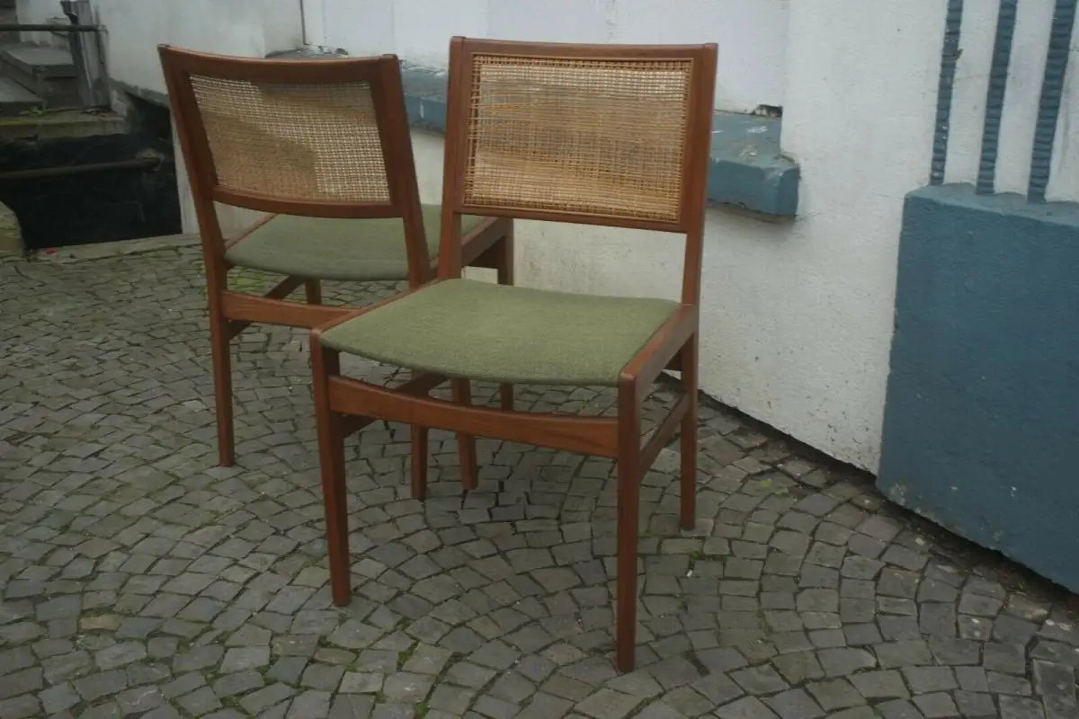 Teak Esszimmer Stuhl mit Geflecht aus Schweden Midcentury 60er Jahre | 2 Stück 3