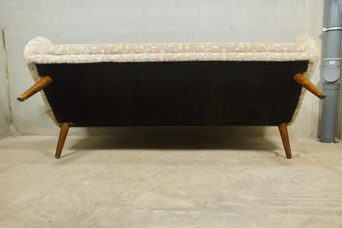 Mid Century Cocktailsofa Clubsofa Sofa, neu bezogen, Vintage Stylisch 50er Jahre 3