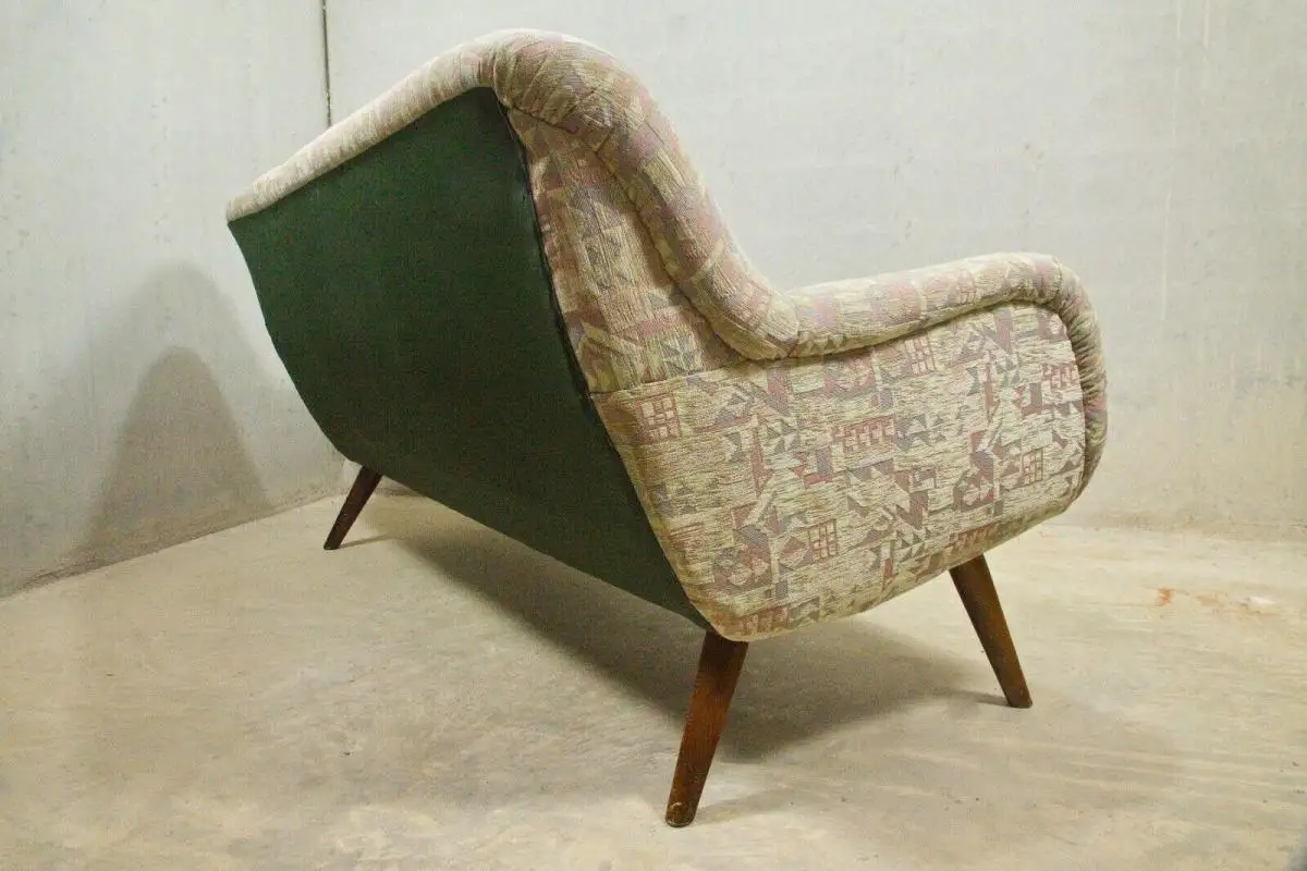 Mid Century Cocktailsofa Clubsofa Sofa, neu bezogen, Vintage Stylisch 50er Jahre 4