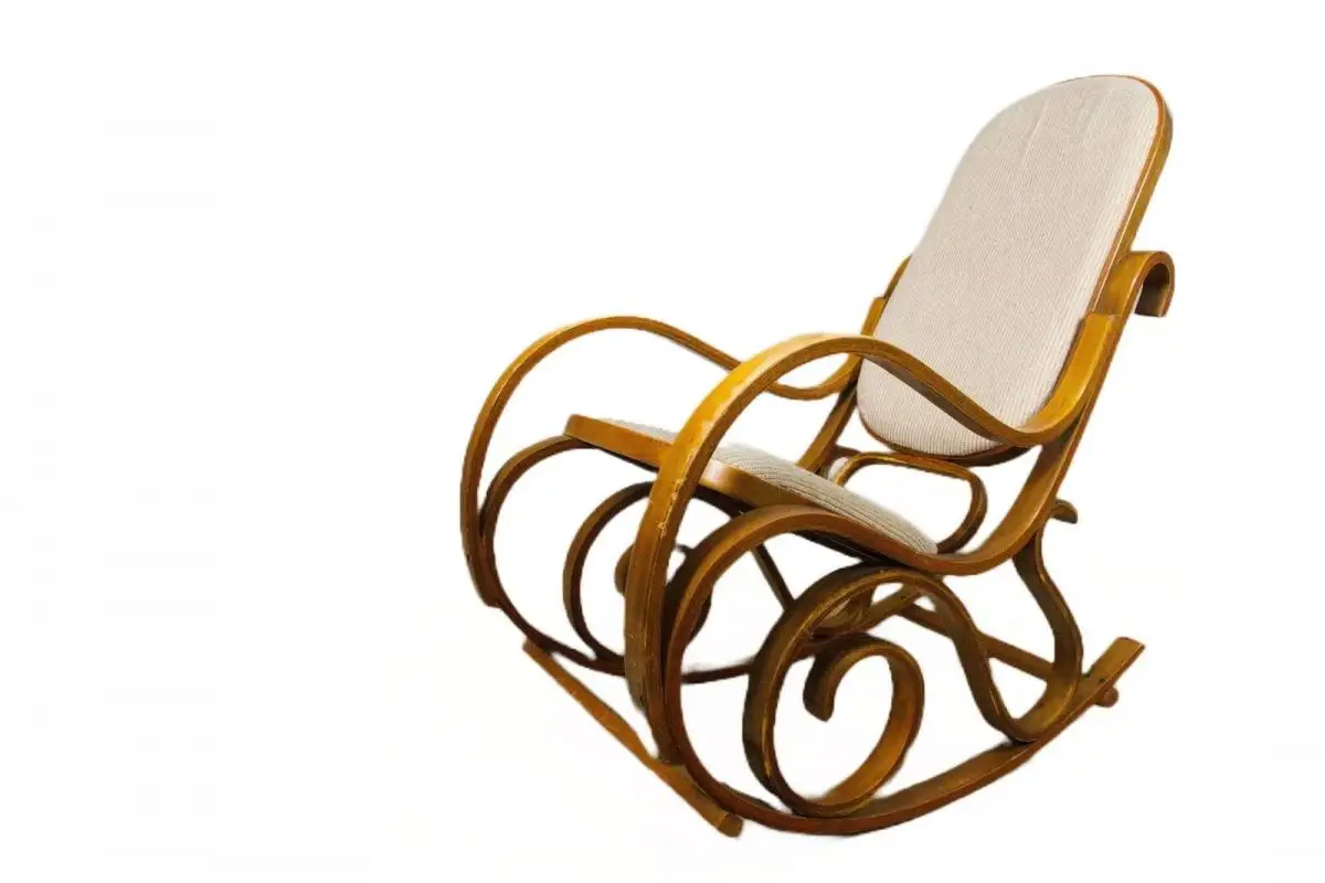 Vintage Schaukelstuhl, gebogenes Holz, im Stil von Thonet | 60er Jahre 0
