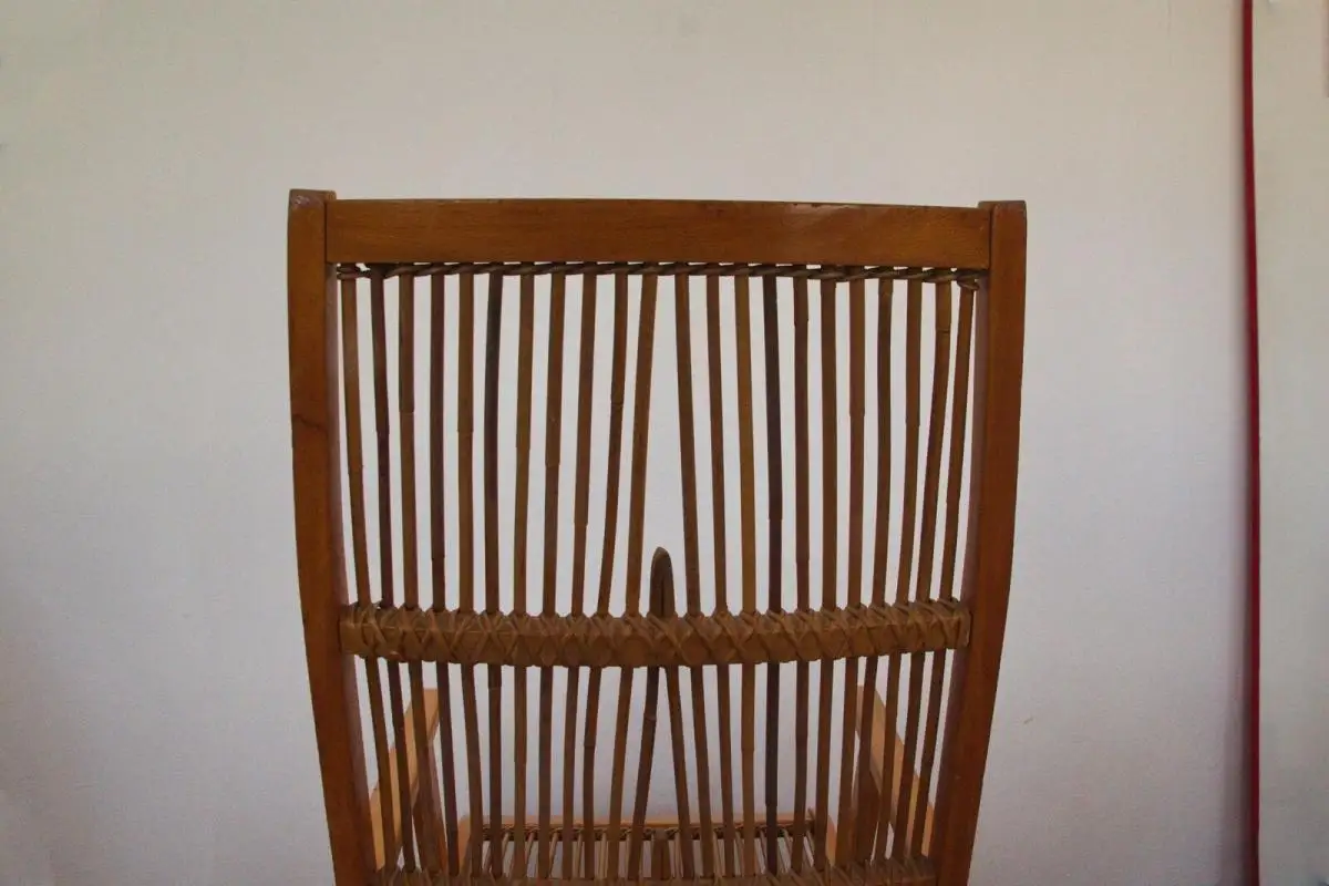 Mid Century Schaukelstuhl mit Peddigrohr von Deutsche Werkstätten Hellerau, Mode 4