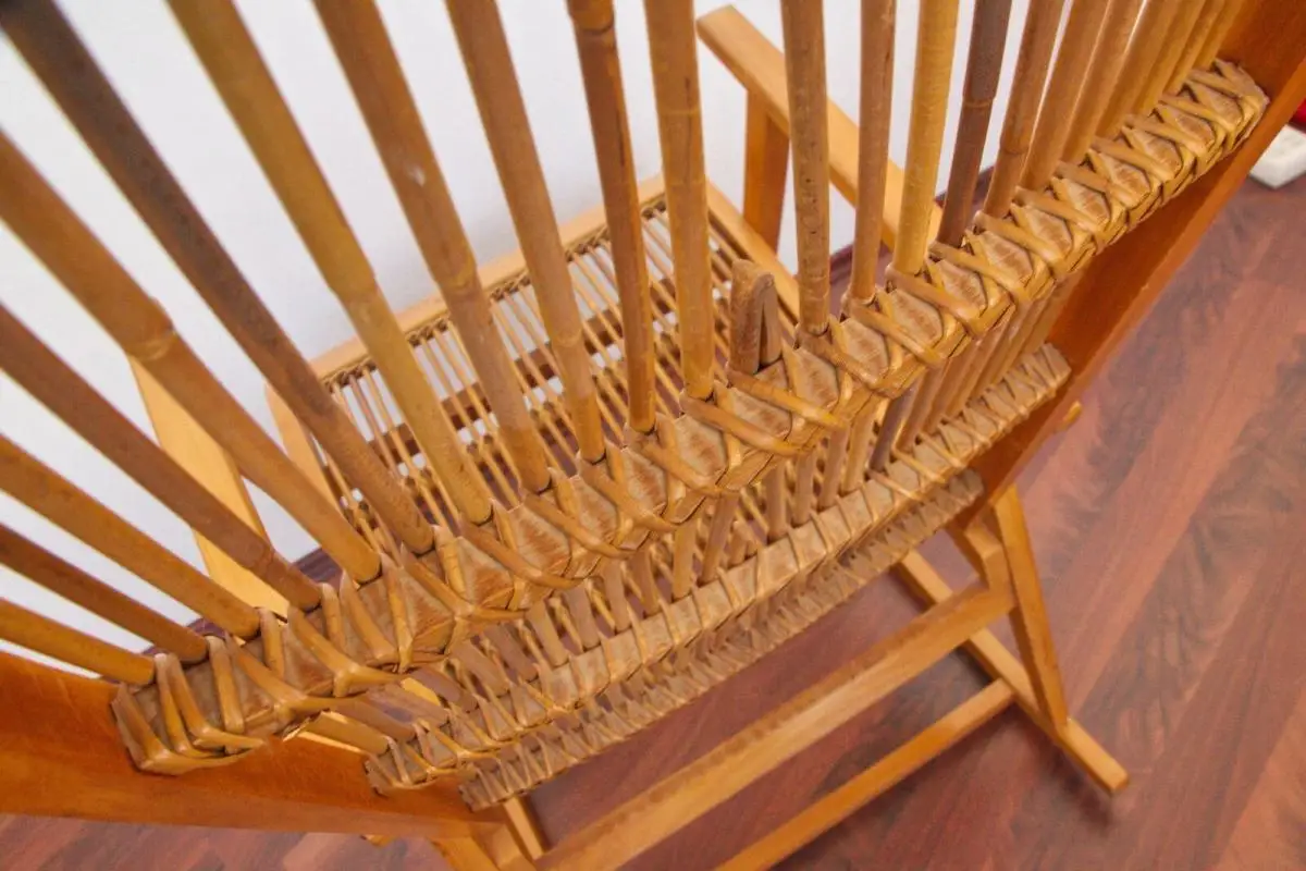 Mid Century Schaukelstuhl mit Peddigrohr von Deutsche Werkstätten Hellerau, Mode 6
