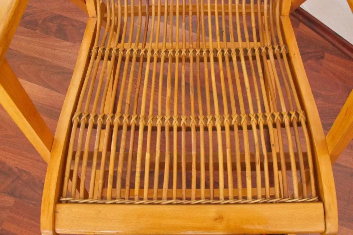 Mid Century Schaukelstuhl mit Peddigrohr von Deutsche Werkstätten Hellerau, Mode 8