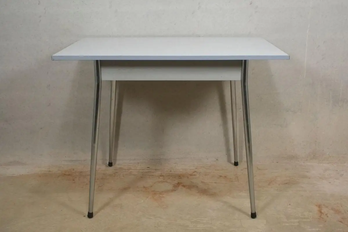 Vintage Resopal Esstisch mit Schublade, bis 4 Personen, Chrombeine | 60er Jahre 8
