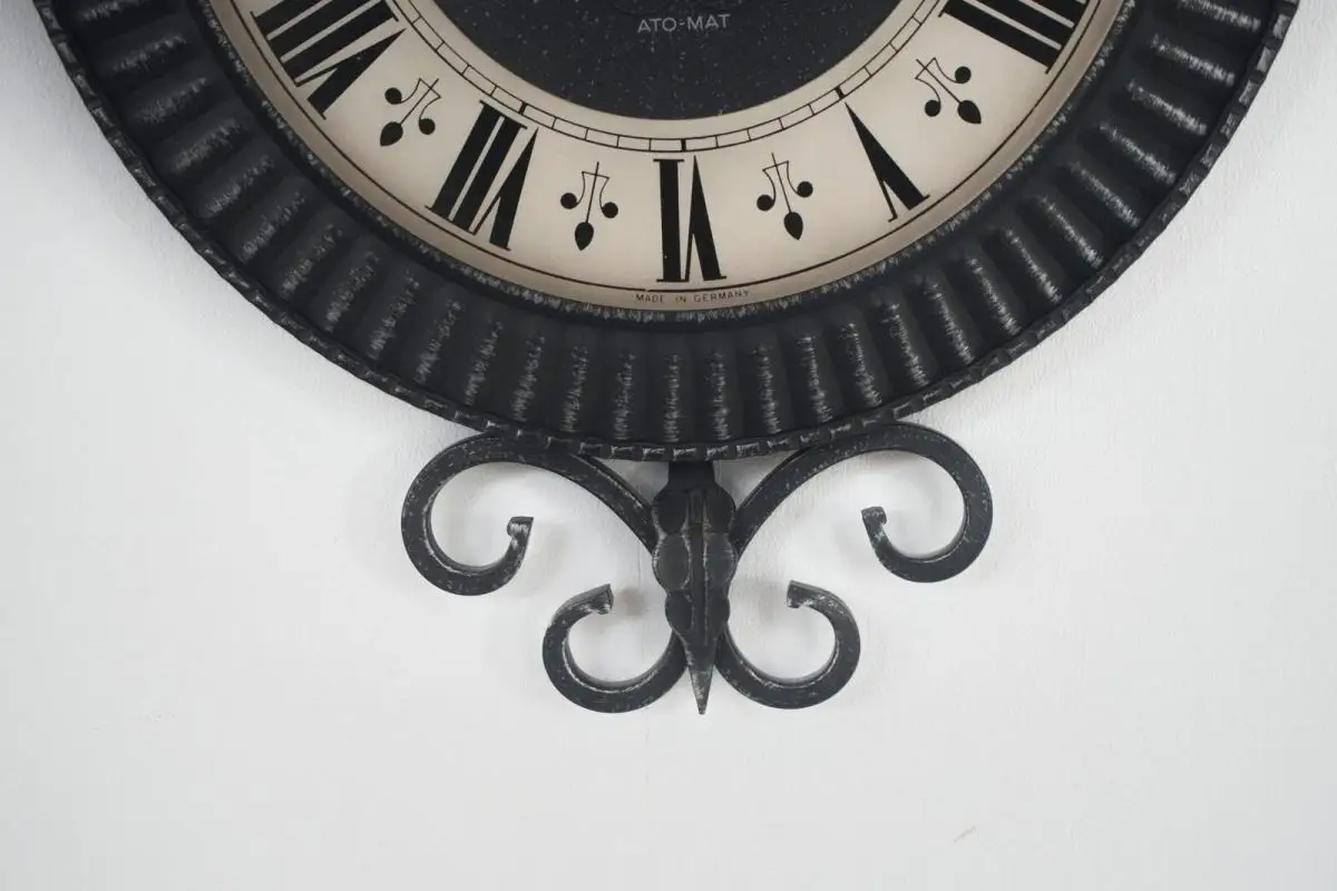 Vintage Wanduhr Junghans Ato-Mat, rustikales Design, elektron Laufwerk | 60er 1