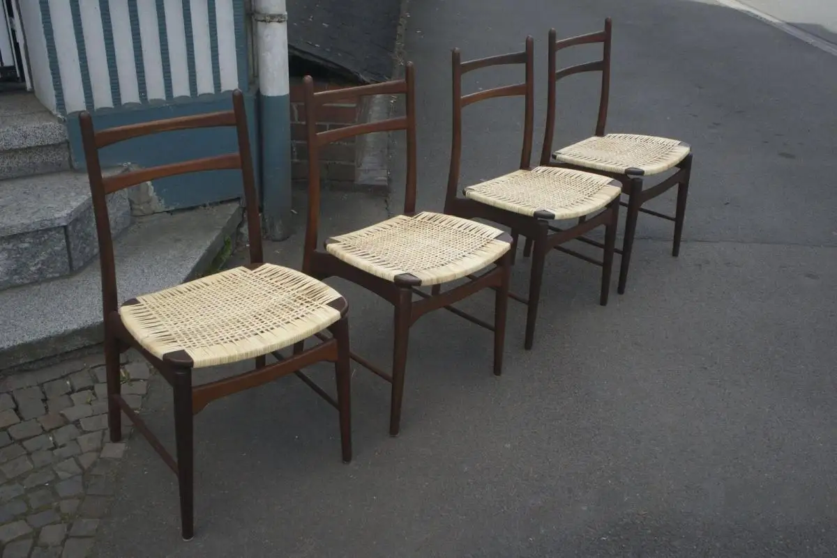 4x exclusive Teak Stühle von Georg Leowald für Wilkhahn Midcentury Stuhl 60er 1