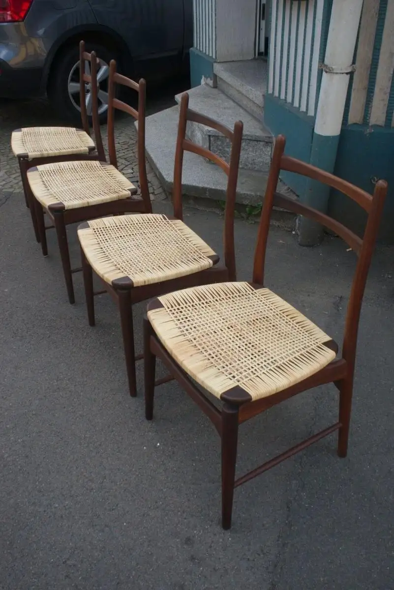 4x exclusive Teak Stühle von Georg Leowald für Wilkhahn Midcentury Stuhl 60er 2