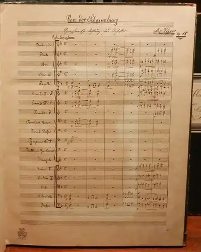 Wagner, Max: Orig. Notenhandschrift: Von der Schauenburg. Sinfonische Dichtung. Op. 18. Orig. Notenhandschrift (Orchester-Partitur) Wagners auf 61 Seiten, beendet in Berlin am 14. Mai 1891.