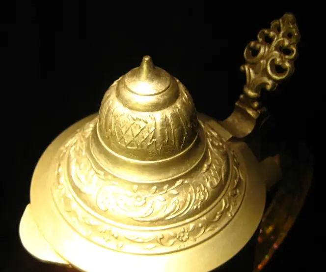  Glaskrug mit Zinndeckel und 6 Bechergläsern, Schneemalerei/ Emailmalerei, Böhmen um 1880 4