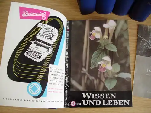 Zeitschrift Wissen und Leben, Jahrgänge 1958-1962, gebunden, DDR