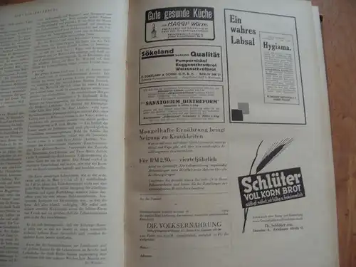 Die Volksernährung: Zeitschrift für die Gesamtinteressen der wissenschaftlichen, praktischen und technischen Fragen der Volksernährung und Hygiene, für Nahrungmittelkunde- und -Technik, Sammelband, 1929, 24 Ausgaben