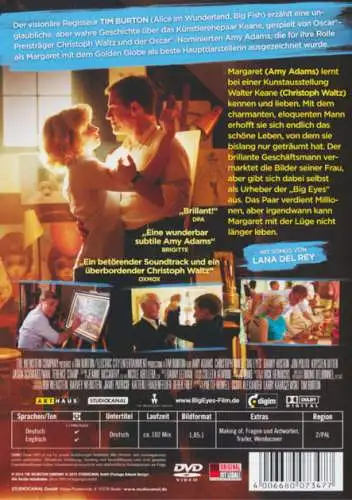 Big Eyes DVD 2015 Christoph Waltz Neu