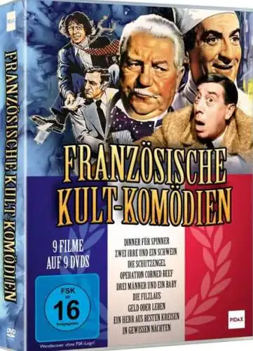 Französische Kult-Komödien (9 Filme) Box-Set 9 DVDs Neu