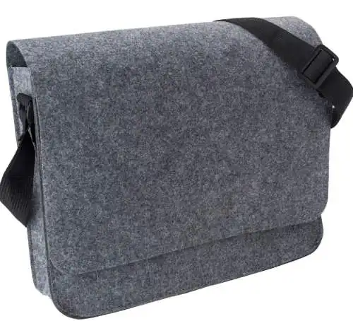 Laptop-Schultertasche aus Filz grau Neu