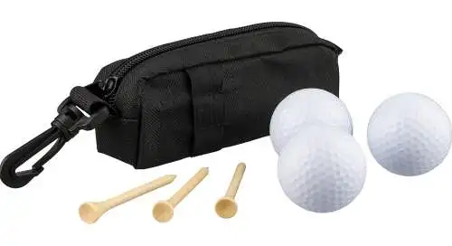 Golfball-Set: Tasche + 3 Bälle + Zubehör Golf Sport Ausrüstung Neu