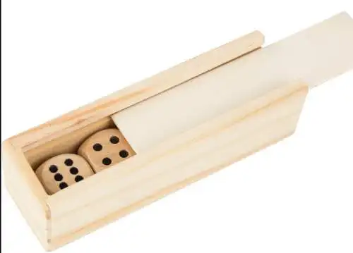 Würfelspiel-Set aus Buchenholz 27g braun Neu