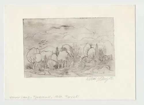 Aus Sammlung Joe Erich KUHN - Radierung *Wald + Wiese* sign. Werner LANG (dt. Künstler), dat. 1992