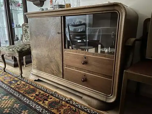 Art Deco Anrichte / Sideboard mit Marmorplatte