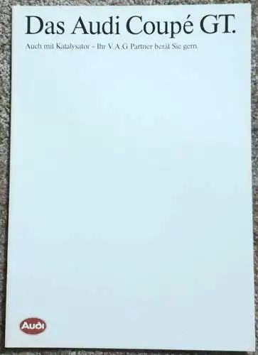 Prospekt Audi Coupe GT 1/1987. 