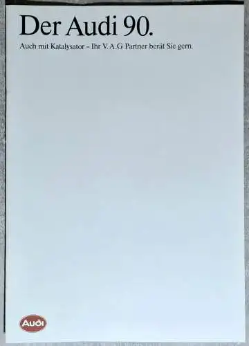 Prospekt Audi 90 8/1985. 