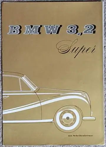 Prospekt BMW V8 3.2 Super Barockengel 9/1959 Modelljahr 1960. 