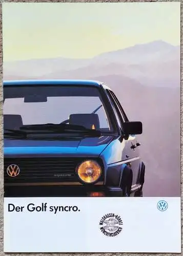 Prospekt VW Volkswagen Golf II syncro 7/1986 Modelljahr 1987. 