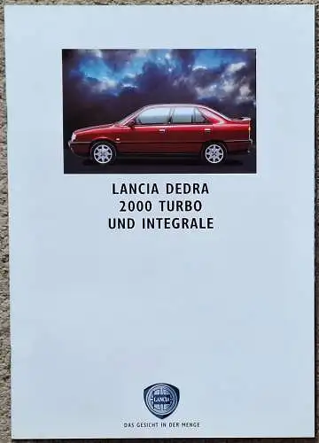 Prospekt Lancia Dedra 2000 Turbo, Integrale 6/1992 Modelljahr 1993. 