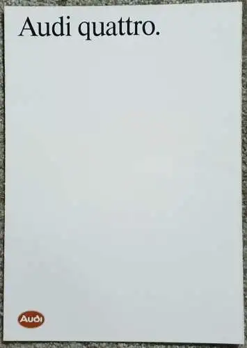 Prospekt Audi quattro (Urquattro) 1/1986 Modelljahr 1986. 