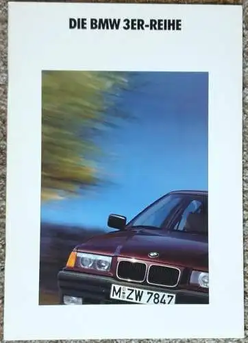 Prospekt BMW 3er Limousine E36 1/1991, 316i, 318i, 320i, 325i. 